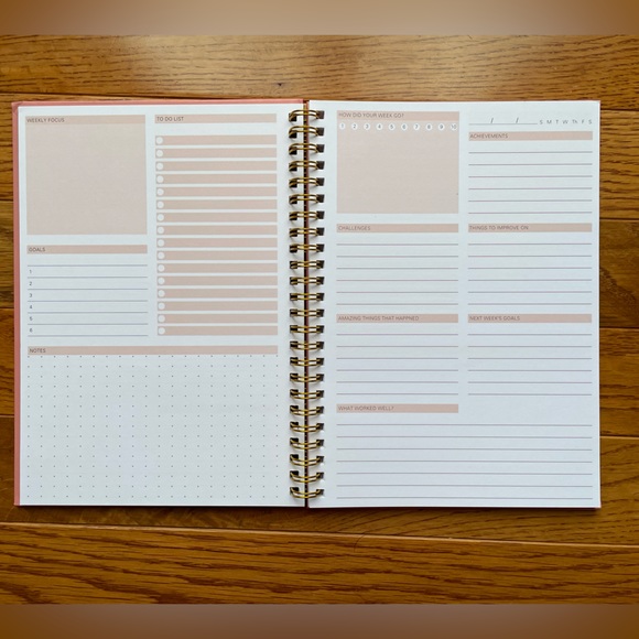 NEW Happy Week Pink Planner, Undated, Back to School, 6.5” x 8.5” - Picture 4 of 9